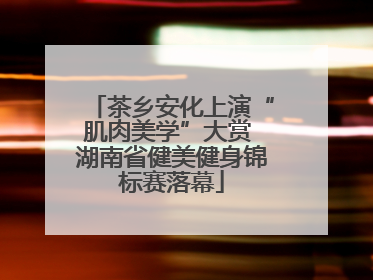 茶乡安化上演“肌肉美学”大赏 湖南省健美健身锦标赛落幕